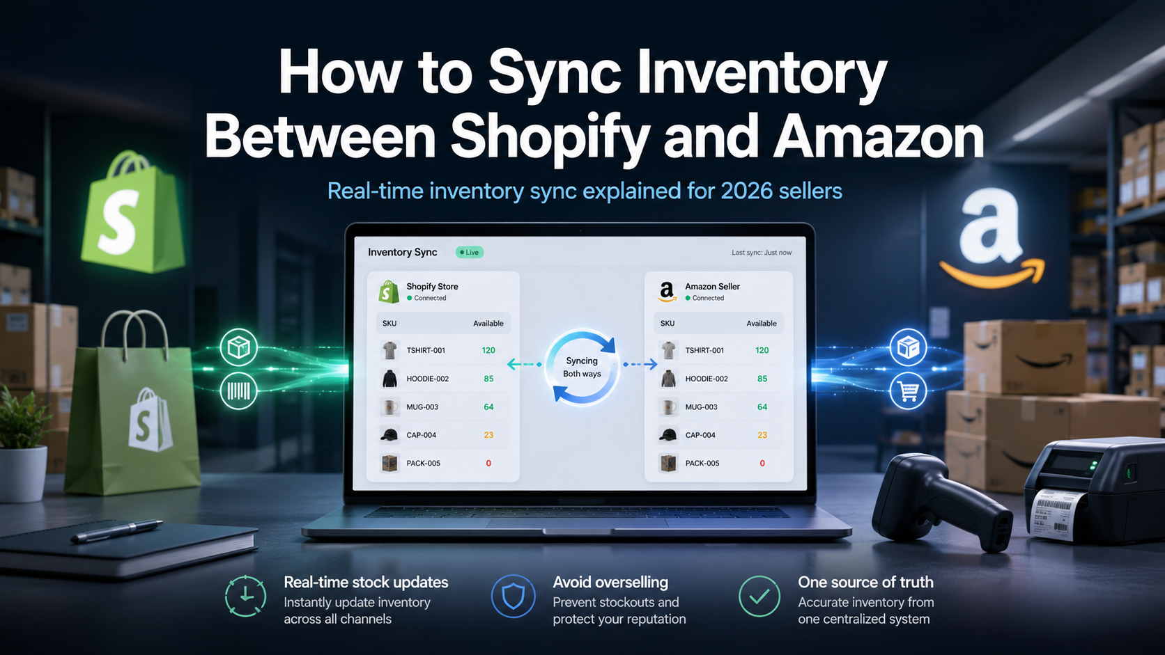 How to Sync Inventory Between Shopify and Amazon (2026)